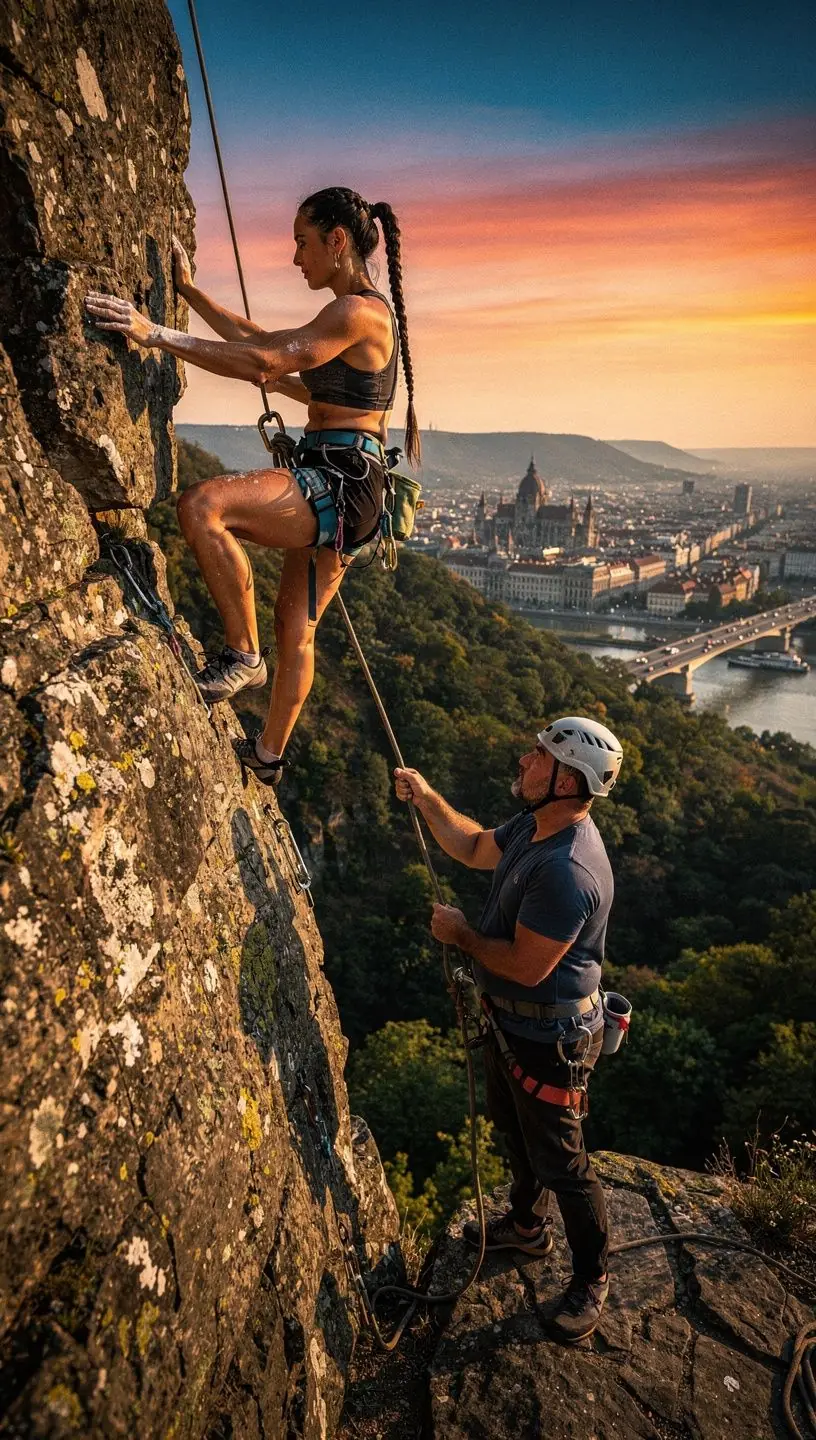 Túrázók navigációs felszerelése a hegyekben.