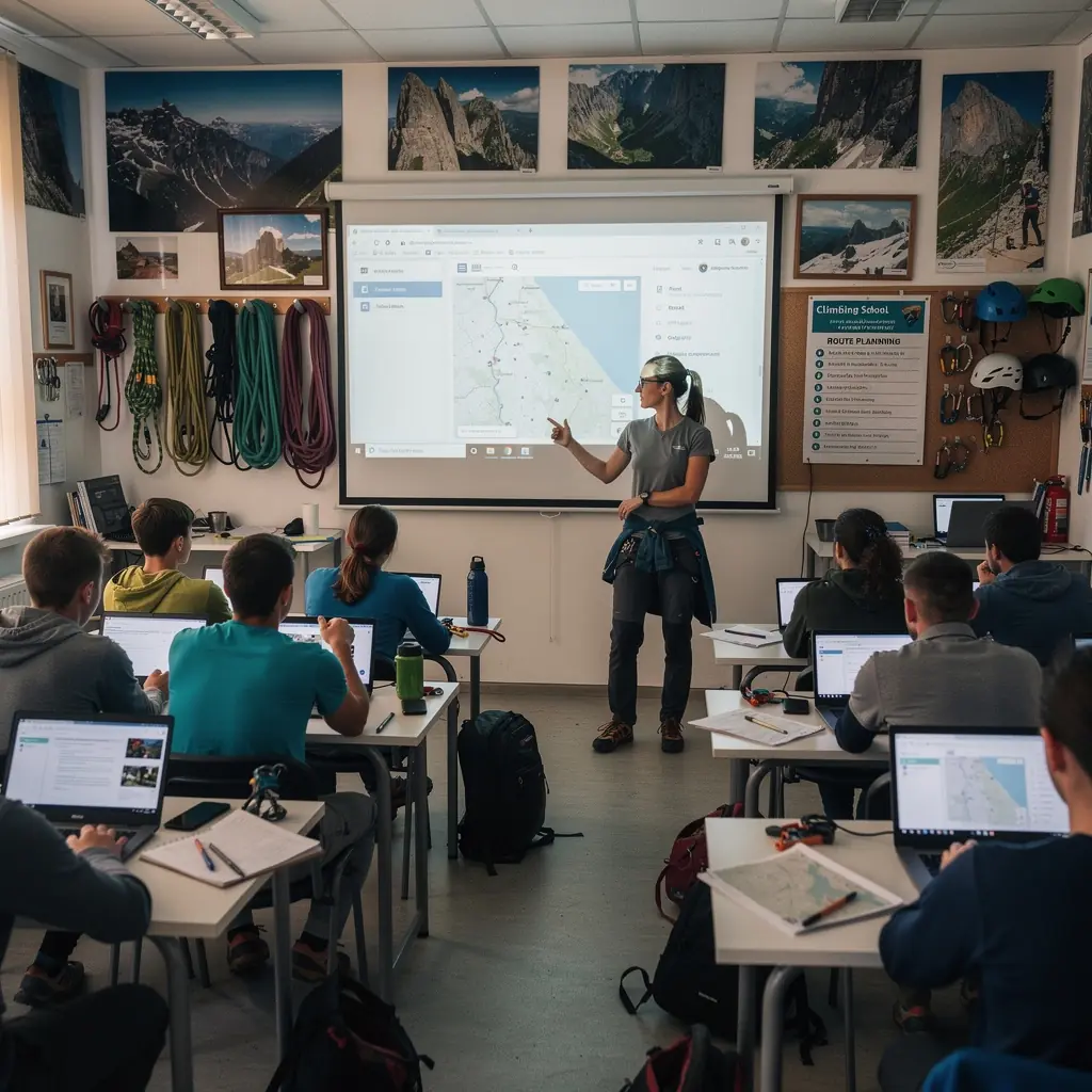 Csoportos navigáció a hegyekben, térképpel és iránytűvel, a tájékozódás elsajátítása érdekében.